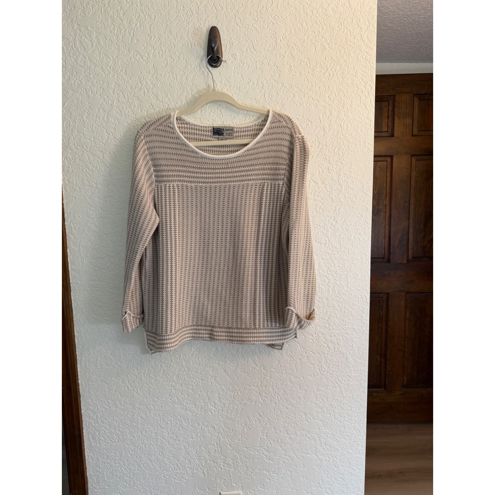 Habitat Clothes to Live In Sweater Tan S Womens Knit Textured Pullover - Picture 6 of 12